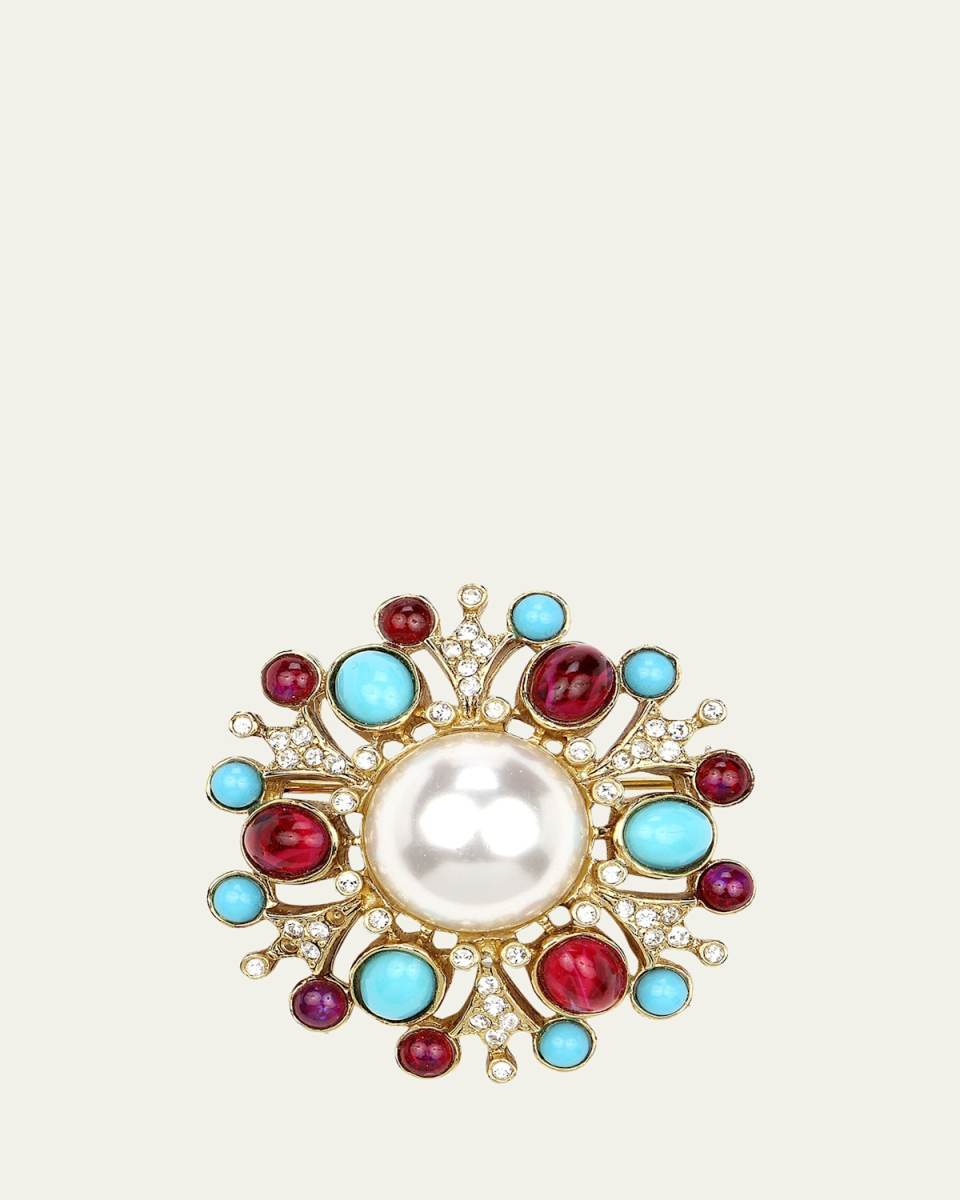 Cluster Brooch w/ Pearly Center